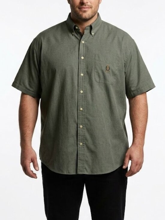 Ralph Lauren Other - CHAPS Ralph Lauren Vintage Grandad Earthy Green Boxy Short Sleeve Shirt XXL
